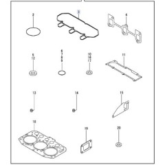 Yanmar 3YM20 Upper Gasket Set - Genuine - 728890-92600